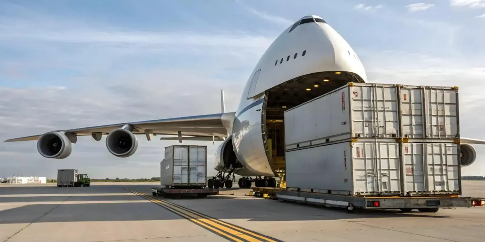 Avión de carga con contenedores